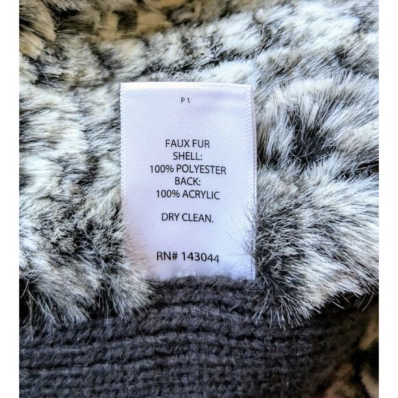 Nanette Lepore Faux Fur & Sweater Luxe Vest Sz Medium Gray Mob Wife Scandi Chic - Picture 9 of 9